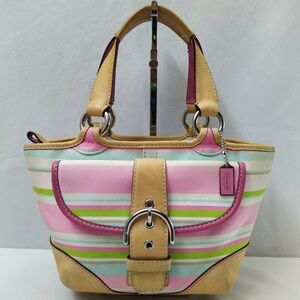 Coach Multicolor Striped Shoulder Bag